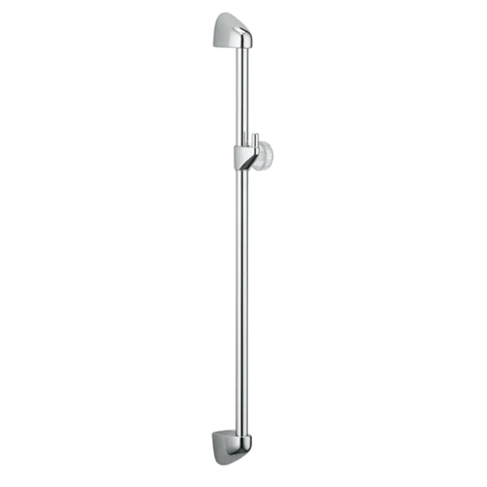 Chromfarbene Wandstange von Kludi, die zur flexiblen Befestigung von Duschkopf oder Haltegriff in Badezimmern verwendet wird. Minimalistisches Design.